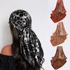 90cm Leopard Print Neckerchief Hijab Scarf For Women Silk Satin Headband Hair Scarves Female Square Shawls Ladies Head Bandana
