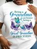 Soft Butterfly Print T-Shirt - Loose Fit Short Sleeve Round Neck Suitable for All-Season Wear, Machi