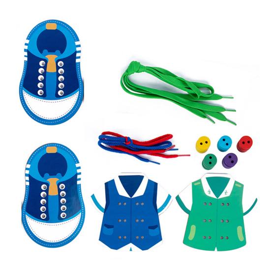 

Threading Toys Attractive Colorful Wood Change Cloth Shoelace Threading Toys for Boys Girls Boy