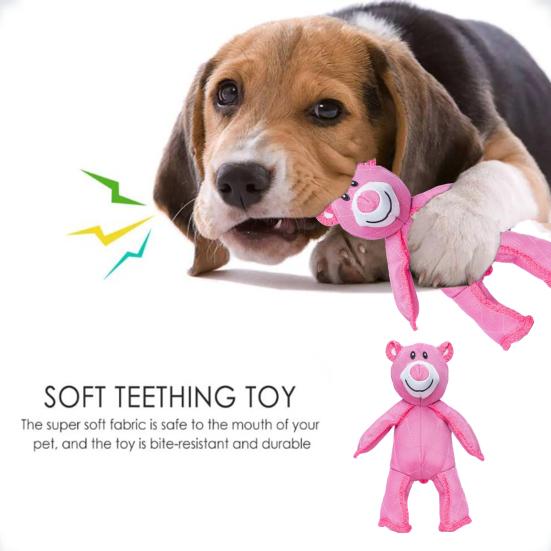 Indestructible Bear Dog Toy for Aggressive Chewers Plush Squeaky Bear Tough Chewer Toy for Large Breed Dogs