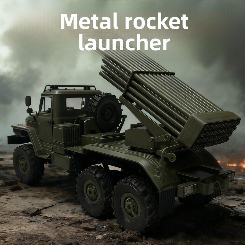 Wpl B36-2 Climbing Remote Control Car Six Wheel Drive Rocket Launcher Rc Adult Children Model Off Road Toy Car Gift