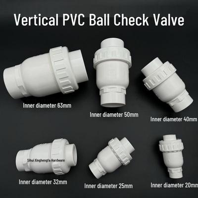 Liansu PVC Vertical Ball Check Valve – One-Way Backflow Preventer for Low Water Pressure and Anti-Backflow.