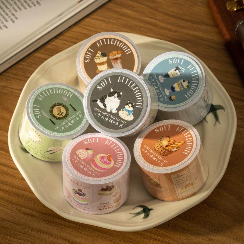 6pcs DIY Decoration Adhesive Tapes Japanese Afternoon Slow Tune Washi Tapes Masking Tapes stickers stationery