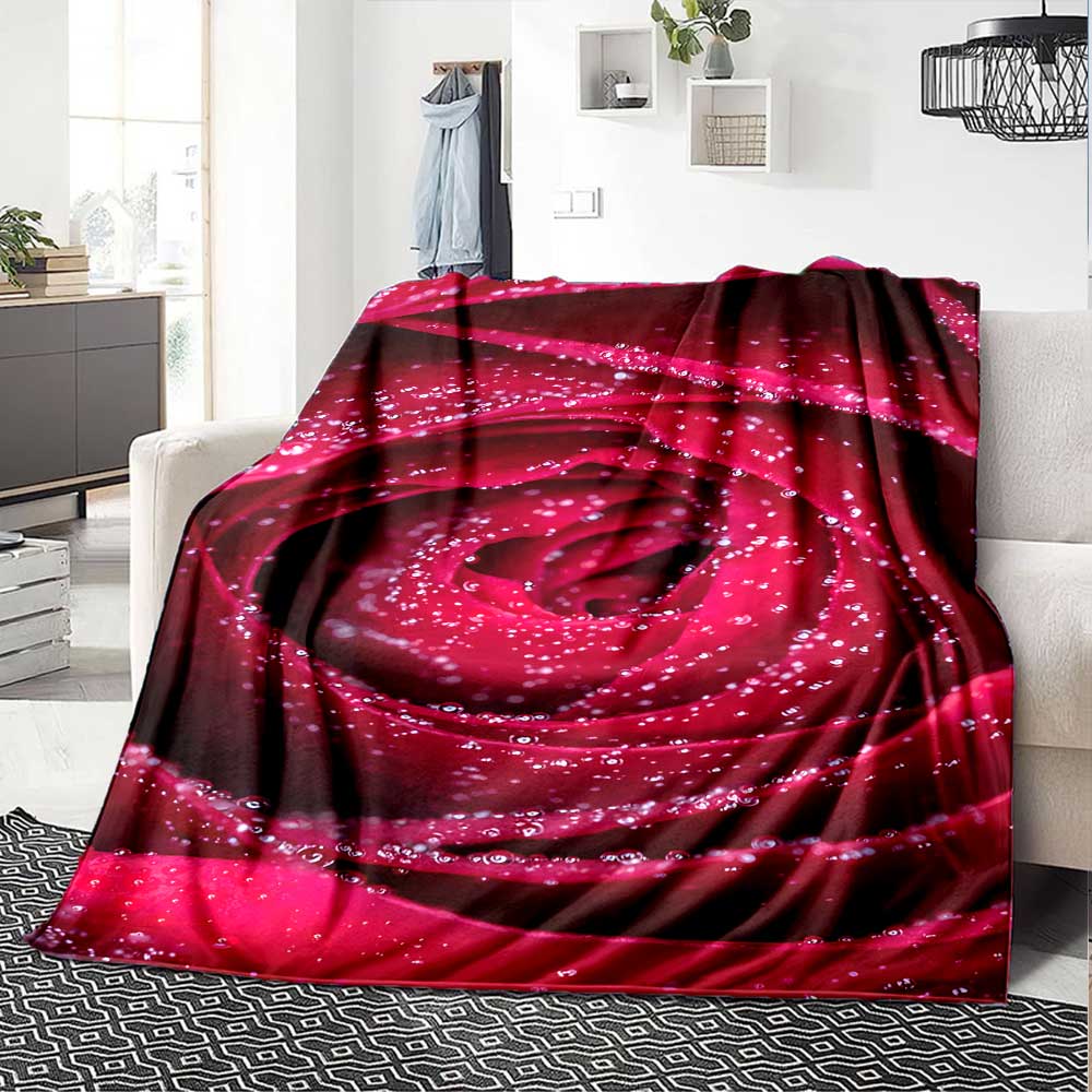 Roses Background Gift Blanket Soft & Cozy Suitable for Sofa Couch Office Bed Picnics Four Seasons Universal Modern Style Gifts For Family Y14