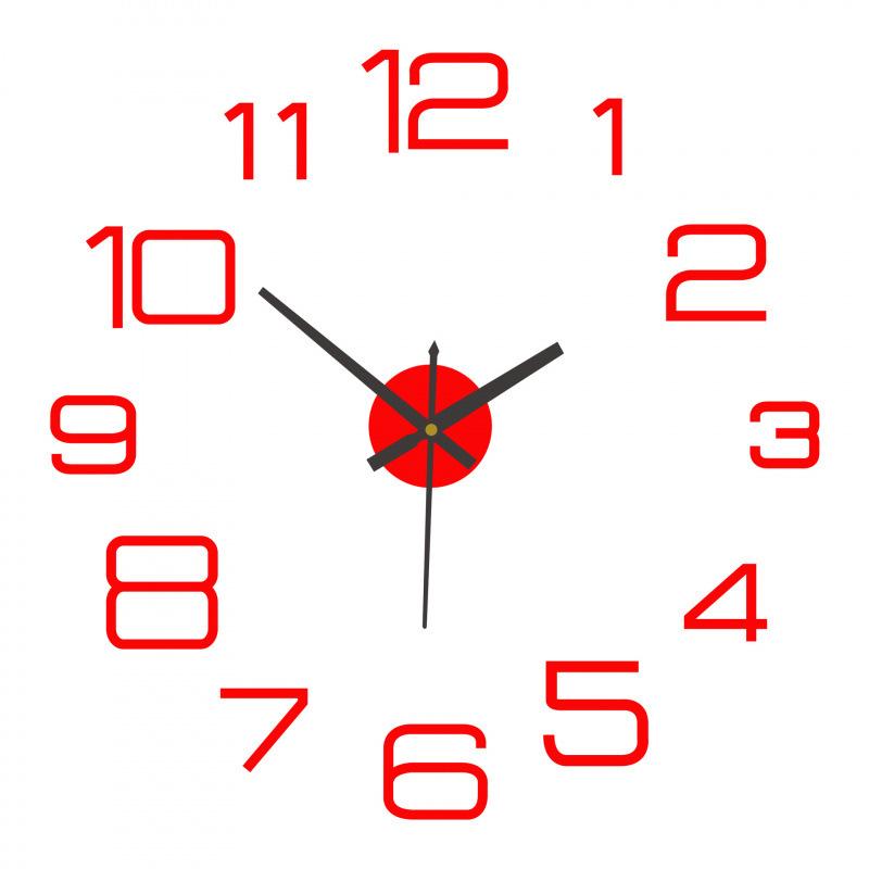 DIY Wall Clock, Large Size, Fashionable and Creative, Mirror Wall Stickers, Simple Acrylic Wall Clock