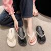 Fashion Female Shoes Ladies' Slippers String Bead Luxury Slides Rubber Flip Flops Summer Clogs Woman 2025 Designer Flat Hawaiian Beach S