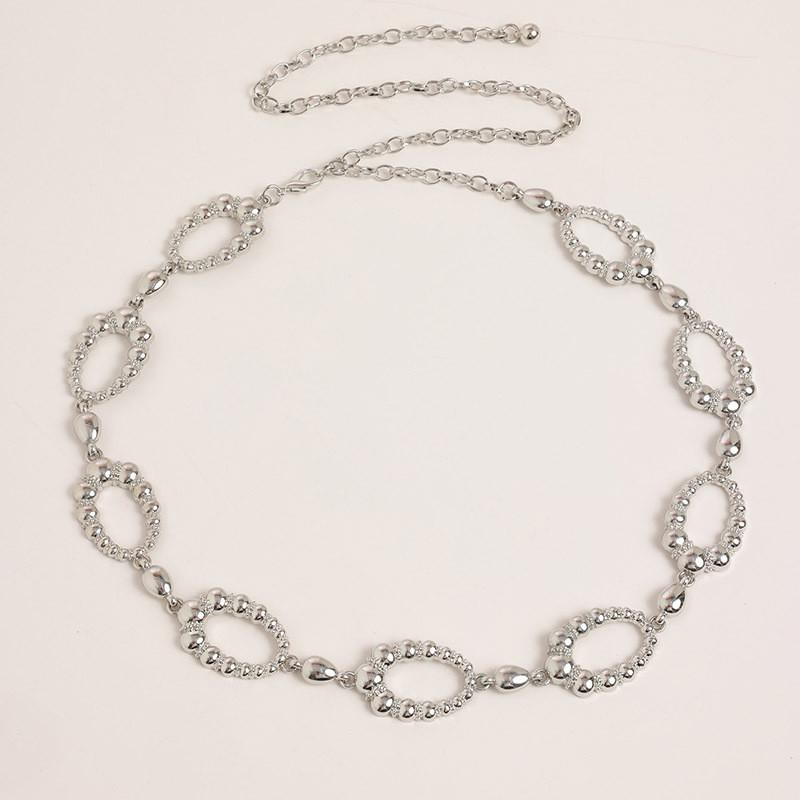 Retro Design Geometric Shape Metal Casual Waist Chain For Vintage Style Women Summer