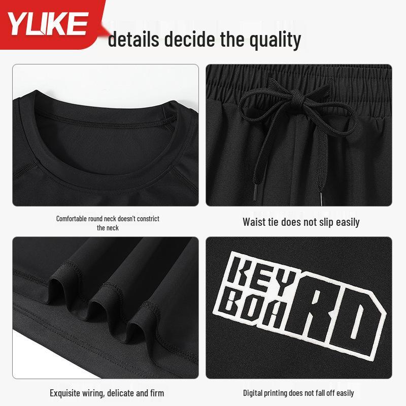 Men's Plus Size Sun Protection Long Leg Swimsuit & Diving Trunks Set