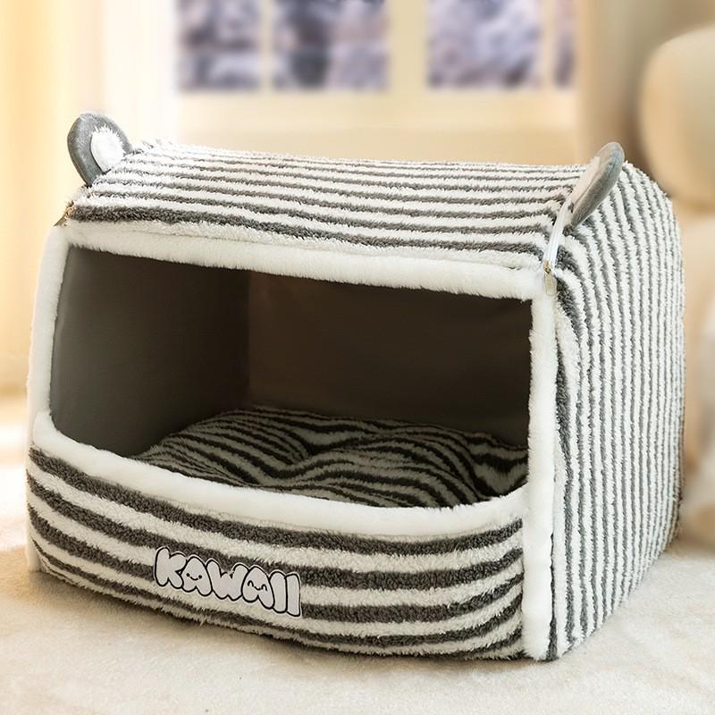 Houndstooth Dog Bed for Large Dogs & Cats - Autumn/Winter Deep Sleep Bed