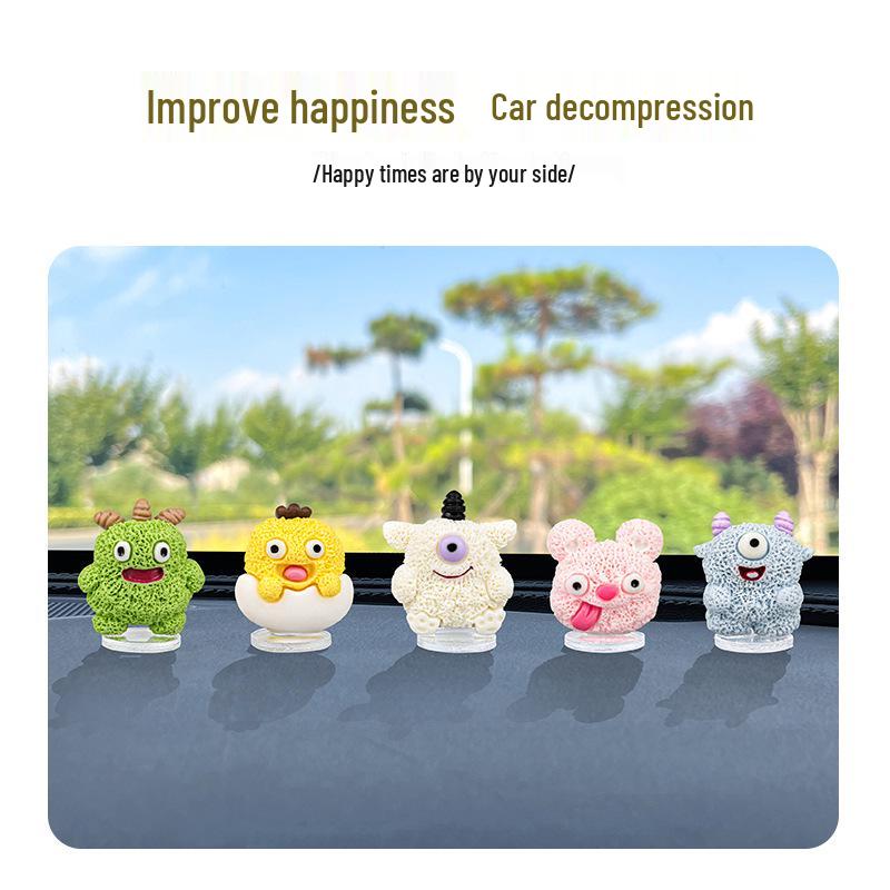 Adorable Little Monster Car Ornament for Women: Electric Car Interior Decoration