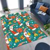 Happy New Year Carpet Merry Christmas Tree Santa Claus Cartoon Gift Rug for Bedroom Living Room Sofa Home Doormat Decor Non-slip