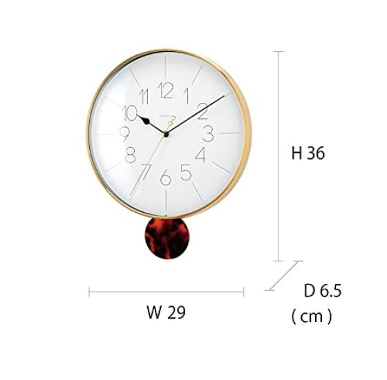 Interform Wall Clock Pendulum Clock Melois Gold Tortoiseshell W29 X H36 X CL-4093 D6.5cm