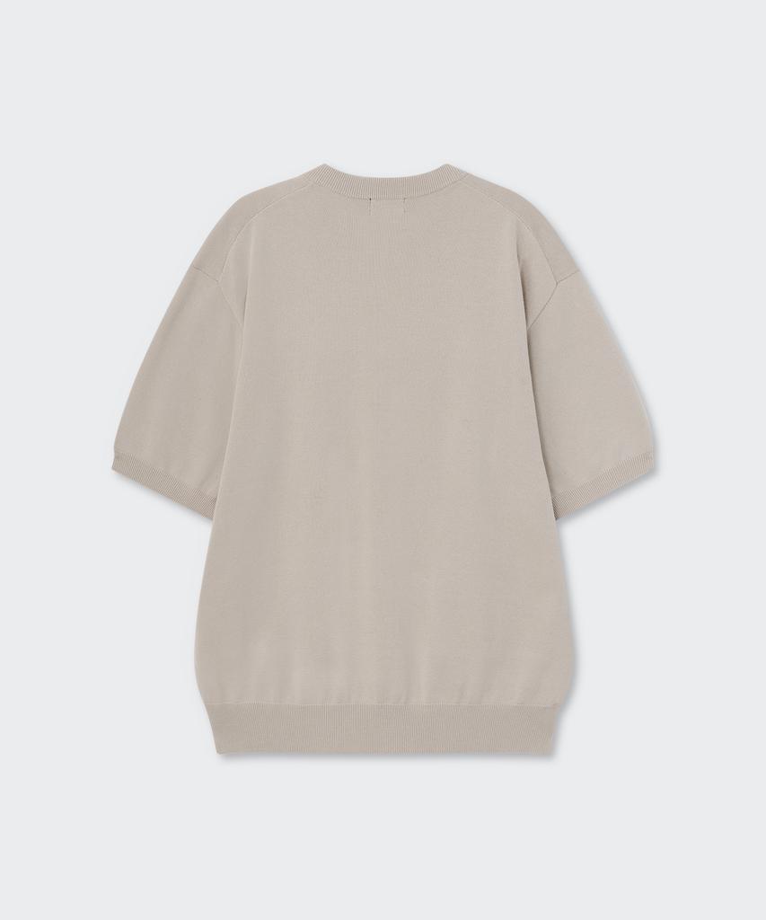 Musinsa Standard Washable Supima Cotton Round Neck Short Sleeve Cardigan [Dusty Cream]