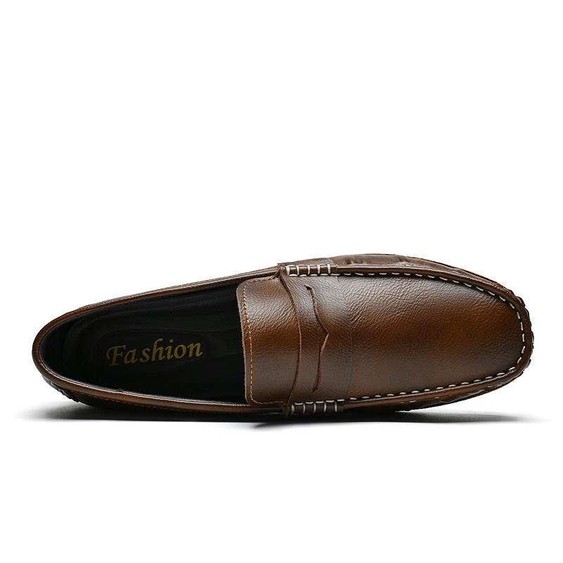 Penny Loafers Shoes For Men Boat Shoes Business Large Size 46 47 Leather Man Moccasins Mens Driving Casual Shoe Slip On Flats