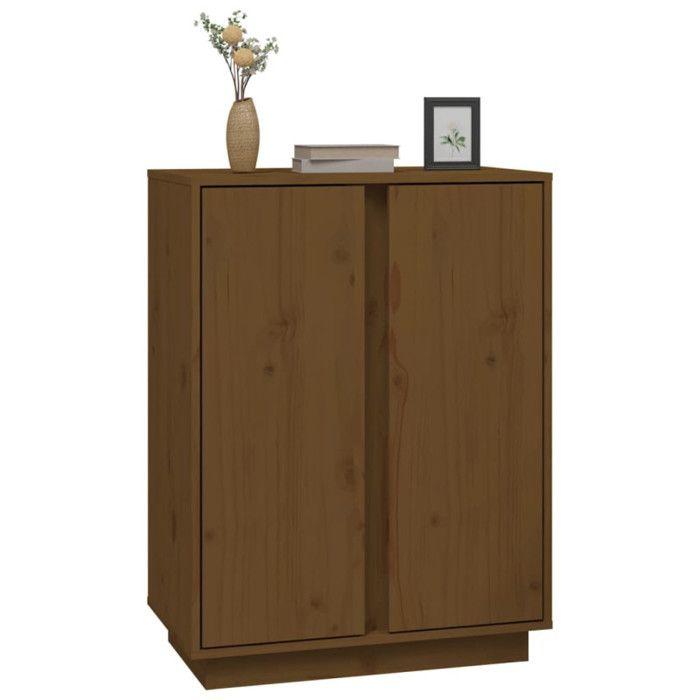 814492 vidaXL Buffet Marron miel 60x35x80 cm Bois massif de pin
