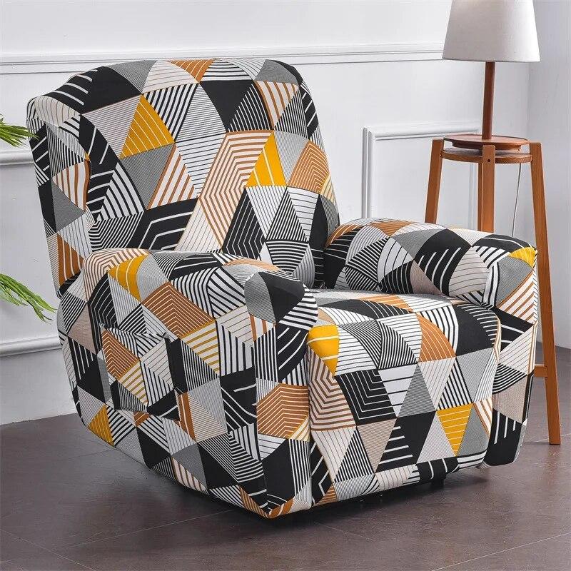 Geometric Recliner Sofa Cover Stretch Spandex Armchair Slipcovers Relax Lazy Boy Chair Covers Furniture Protector Funda Sillon
