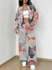 Gradual Change Autumn and Winter New European and American Women's Clothing Tie-dye Printing Suit Women