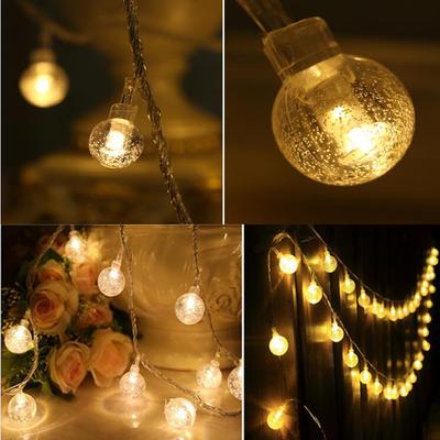 6M 30LED Solar Powered Fairy Lights Outdoor Bubble Ball String Light Waterproof Christmas Lights Wedding Party Lawn Garden Decor