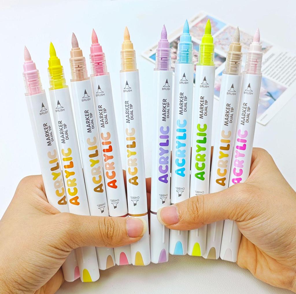 Broadly Recruit 8109 Double-Ended Acrylic Markers - Soft Tip for Art, Anime, and Coloring