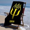 proof beach towel with a Alpha Phi Alpha logo pattern - soft,absorbent,quick-drying,machine washable - perfect for swimming,camping,bathing