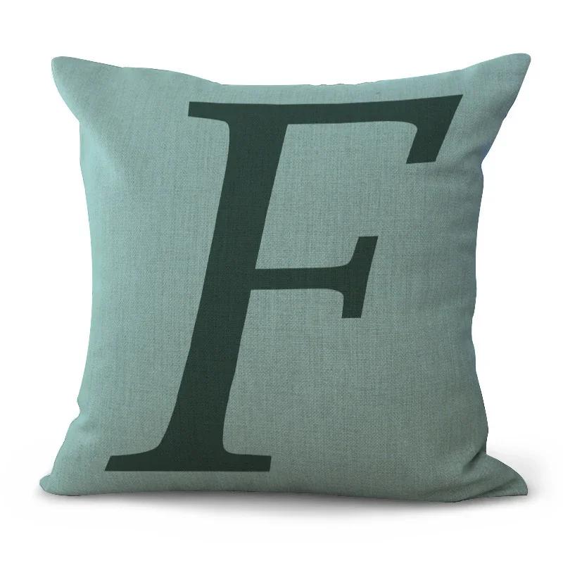 Simple Pure Color English Alphabet throw pillow cover with short plush print for living room sofa decoration cushion cover
