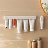 Wall Mounted Toothbrush and Toothpaste Holder - Durable Sticky Plastic Organizer for Bathroom Toothbrush Holder