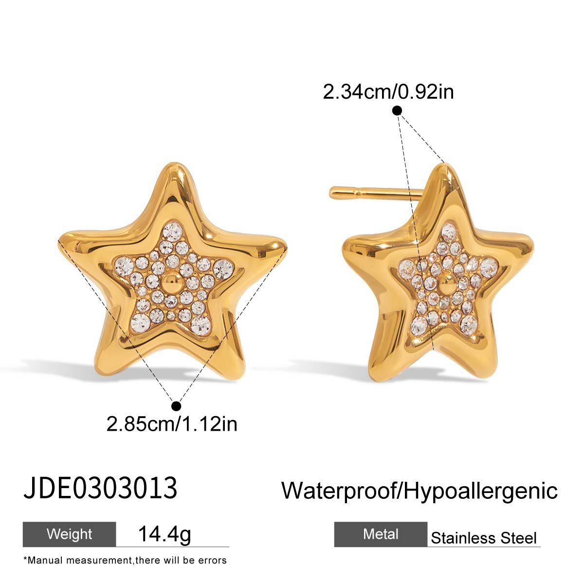 Jie Ding s original rhinestone stud earrings, earrings, design sense, niche stainless steel earrings, non-fading titanium steel jewelry