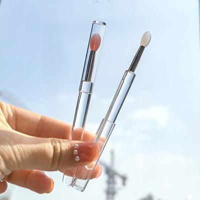 Pennello per labbra portatile in silicone, piccolo, antipolvere, con coperchio, per applicare il rossetto, pennello per il trucco delle labbra