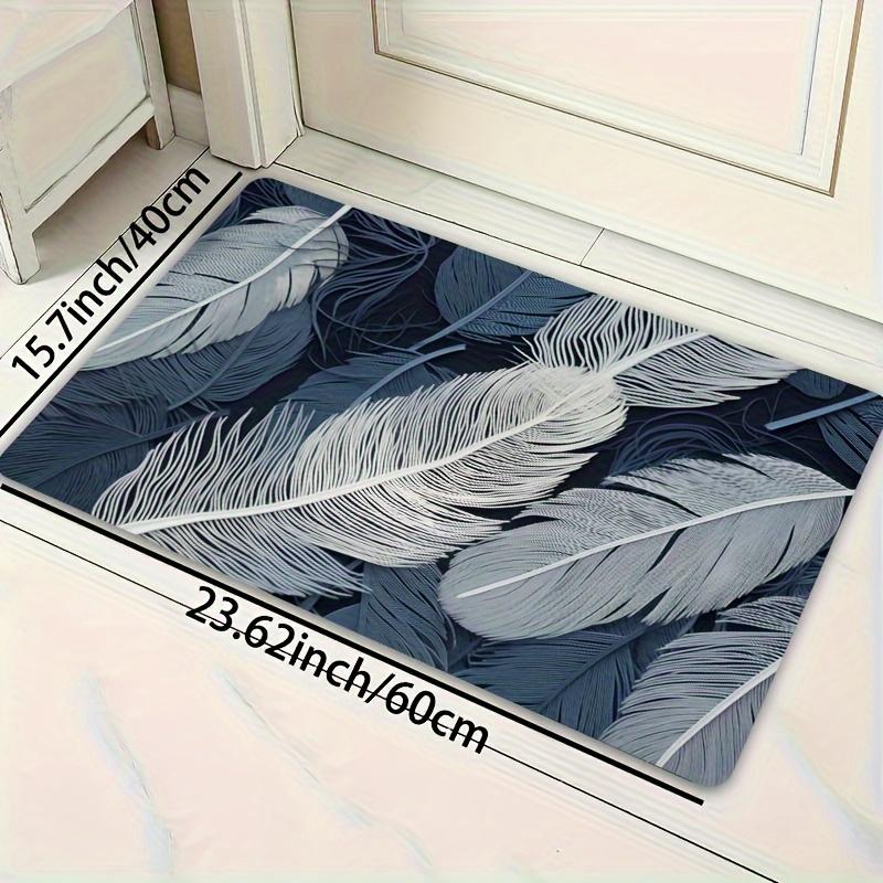 1 Buc Covorașe de Bucătărie Anti-Oboseală, Luxos cu Imprimeu Pene, Impermeabil, Anti-Alunecare, Gros, Căptușit, Covoraș de Bucătărie Confortabil pentru Stat în Picioare, pentru Utilizare Intensivă