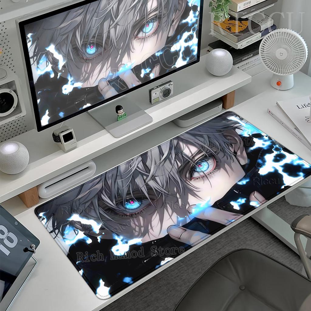 Anime Jujutsu Kaisen Mouse Pad Gojo Satoru Large Size Gaming Carpet Gamer Non-slip Mechanical Keyboard Mats Lock-edge Rubber Rug