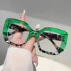 Oversized Square Glasses Women Fashion Candy Color Colorful Frames Eyewears Trendy Band Designer Non-Presciption Glasses