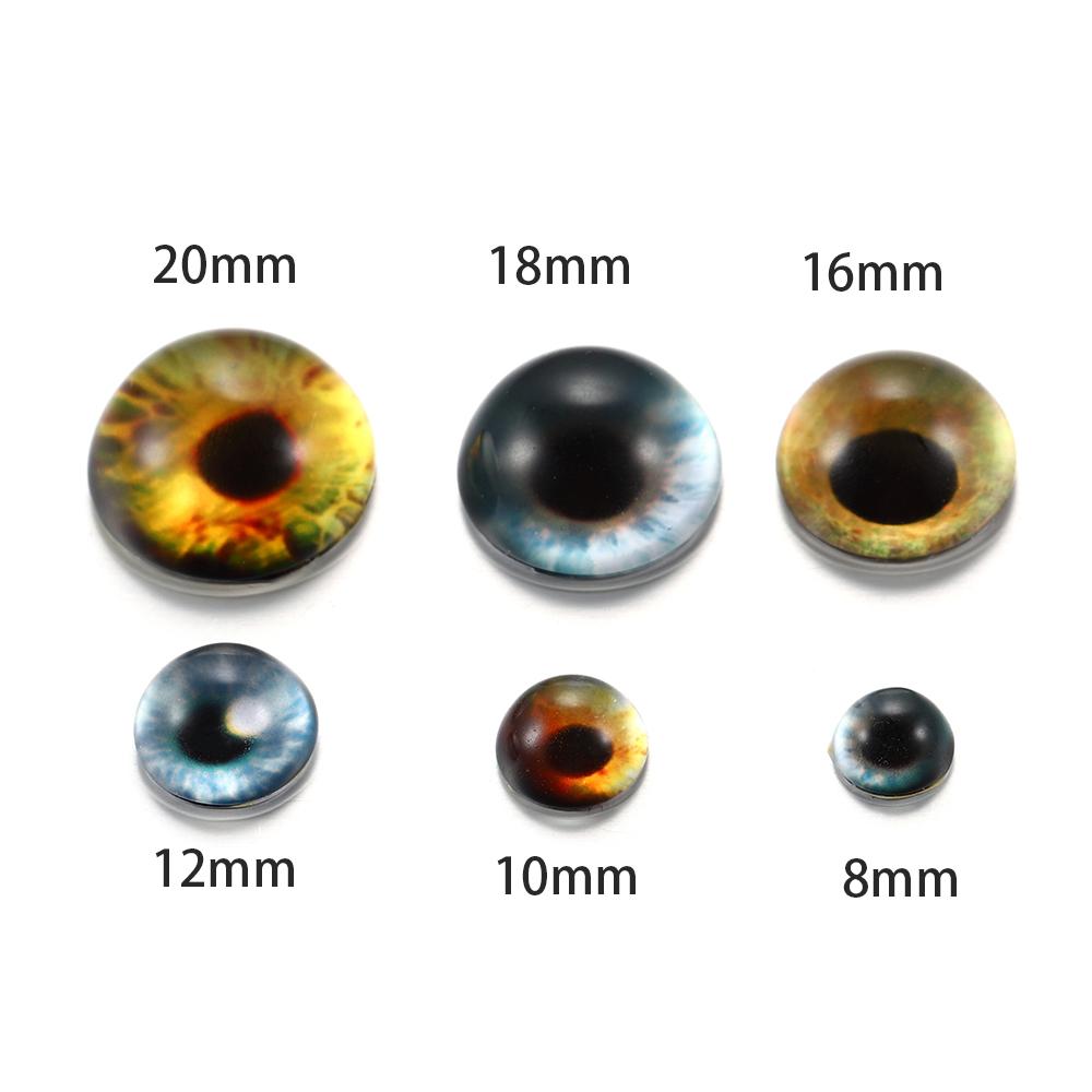 10Pcs/Lot 8-20mm Dragon Eyes Cat Eye Glass Cabochons for DIY Glass Cabochons Jewelry Making Accessories Supplies