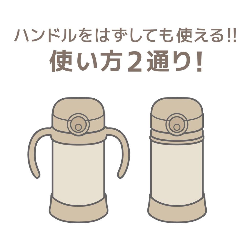 Thermos Baby Straw Mug with Integrated Spout and Sand for Cold Drinks SDBE Gasket, 350ml, Beige, Only, FJT-350