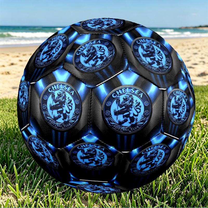 Chelsea F.C. Aufdruck Größe 5 Fußball, PU Abriebfester Fußball für Spieltraining und tägliches Üben, Geburtstagsgeschenk für Fußballfans