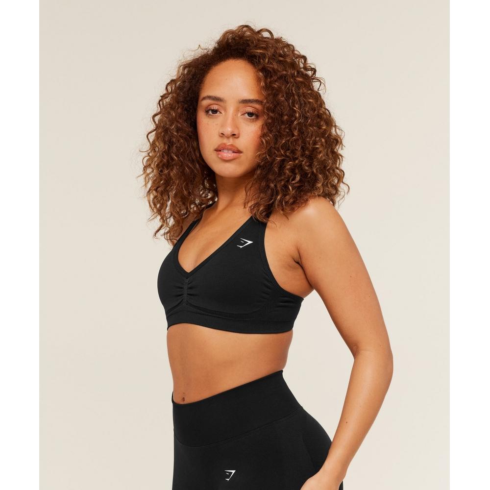 Gymshark Lift Seamless Sports Bra Black Black Marl B5c9a Bcg7