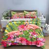 Tropical Flamingo Paradise Bedding Set Kid'S And Adults' Bedroom Decor, Exquisite Three-Piece Bedding Set Gift