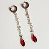 Gothic Punk Stainless Steel Long Cross Earrings for Christmas
