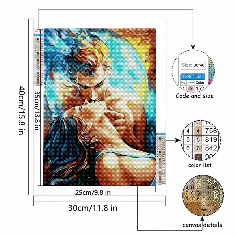 DIY Diamond Painting Love Couple Comic Cross Stitch Kit Mosaic Art Diamond Painting Full Circle Diamond Home Decoration