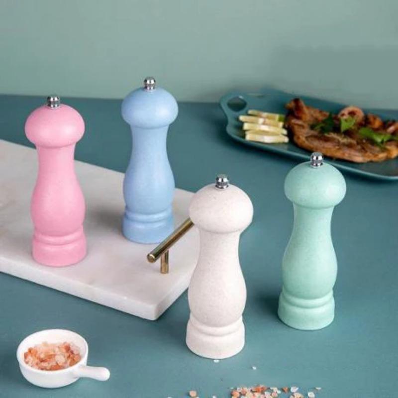 6inch Salt and Pepper Grinder, Solid Wood Spice Pepper Mill with Strong Adjustable Ceramic Grinder Kitchen Cooking Tools