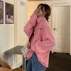 Fleece oversize loose medium and long stand-up neck sweater women's clothing autumn and winter warm zipper long-sleeved jacket top tide