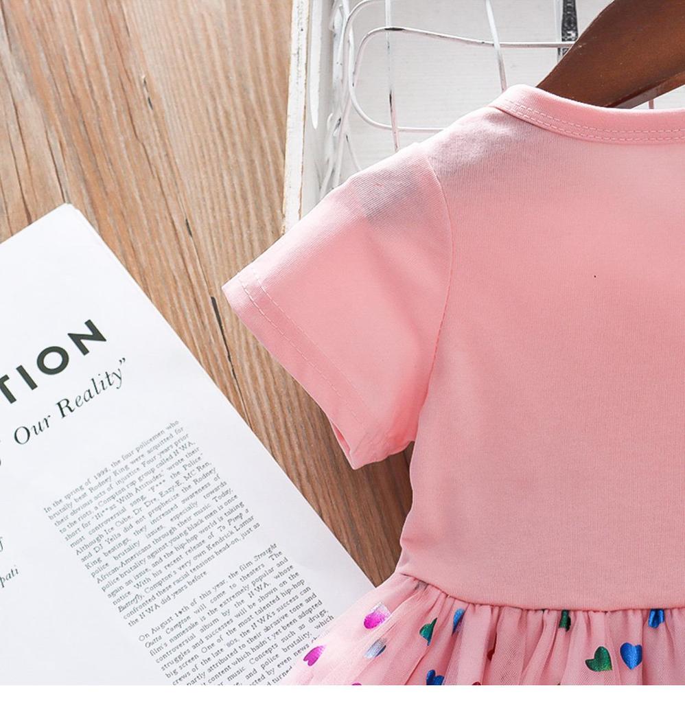 2024 Summer Little Girls' Puffy Tulle Spaghetti Strap Princess Dress