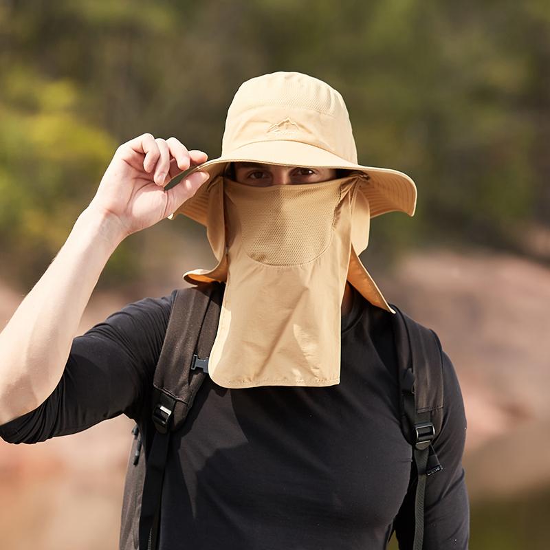 Letní sluneční čepice Dvouvrstvá UV ochrana Rybaření Lov Venkovní čepice Muži Turistika Kempování Klobouk Odnímatelný rybářský klobouk Žena