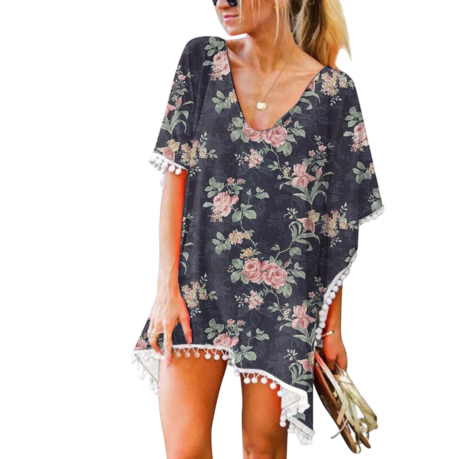 

Женская кафтановая шифоновая кисточка с кисточками, купальный костюм, пляжное свободное бикини, накидка, топы L