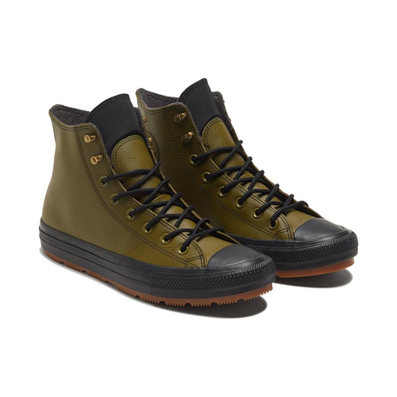 Converse Chuck Taylor All Star Winter Comfortable Non-Slip Abrasion Resistant High-Top Board Shoes Unisex Dark Moss Green
