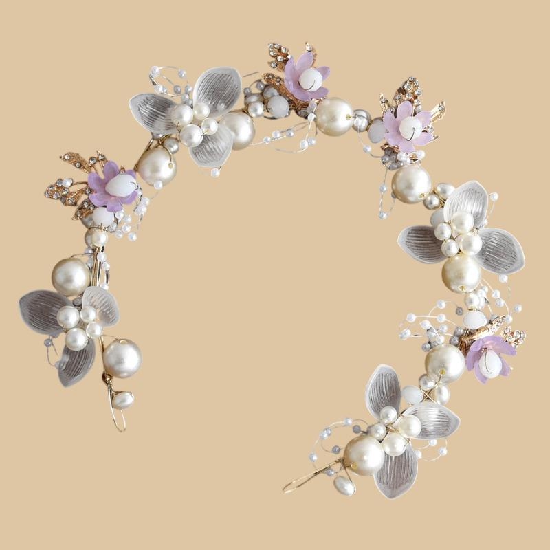 1Pc Children's Floral Pearl Hair Accessory,party Dress,wedding Flower Girl,elegant Dreamy Design,exquisite and Safe Materials