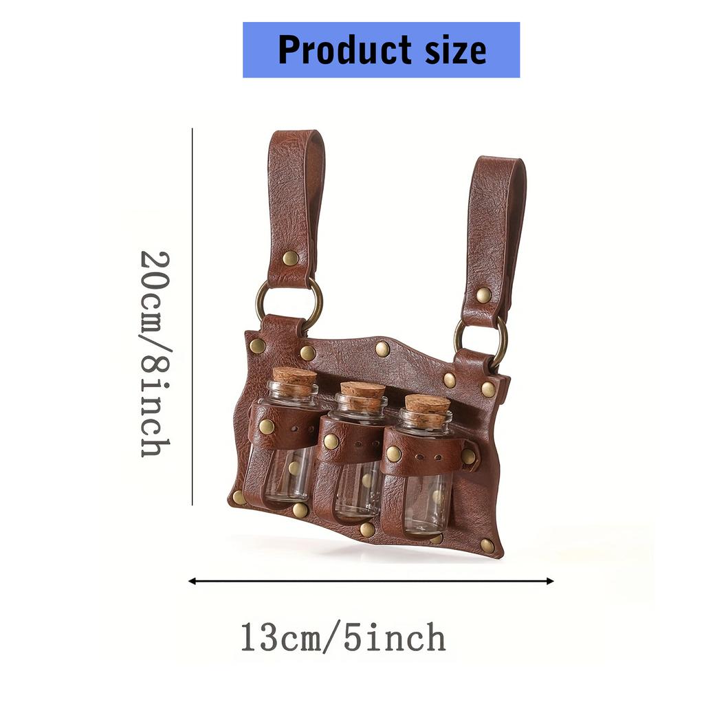 Medieval Potion Holder Cork Potion Bottle Cosplay Accessories Historical Belt for Renaissance and Fantasy Role Playing