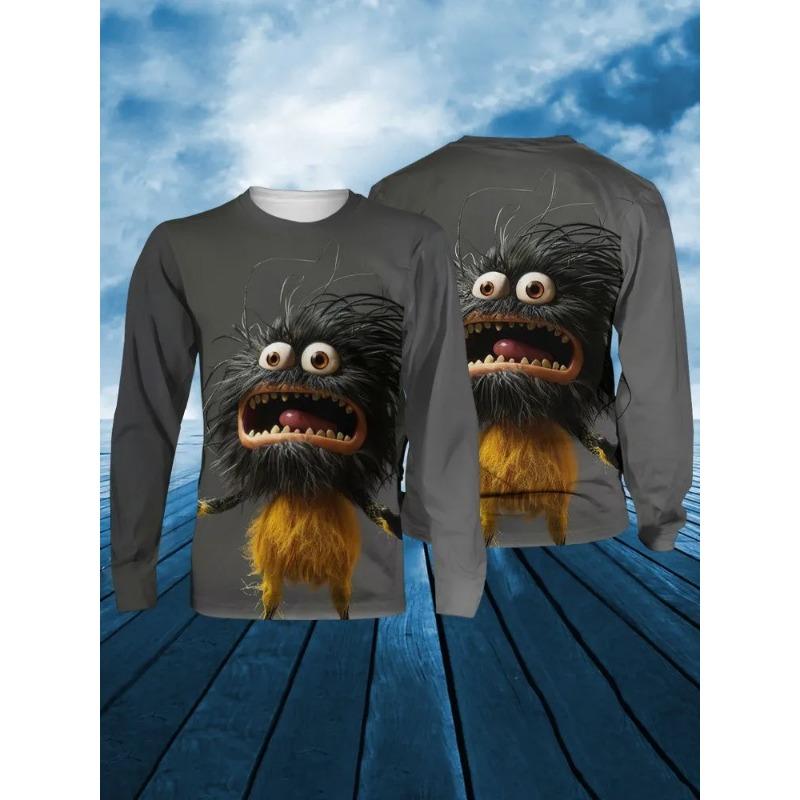 Herren Langarm 3D Fun Print Abstrakt Mode Lässig Party Freizeit Frühling Herbst Hemd