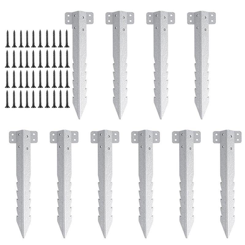10er Pack Schwerlast Befestigungsstift Holz Verzinkter Stahl Metall Eckholzpflöcke Schwellenpflöcke für Einfahrt Garteneinfassung