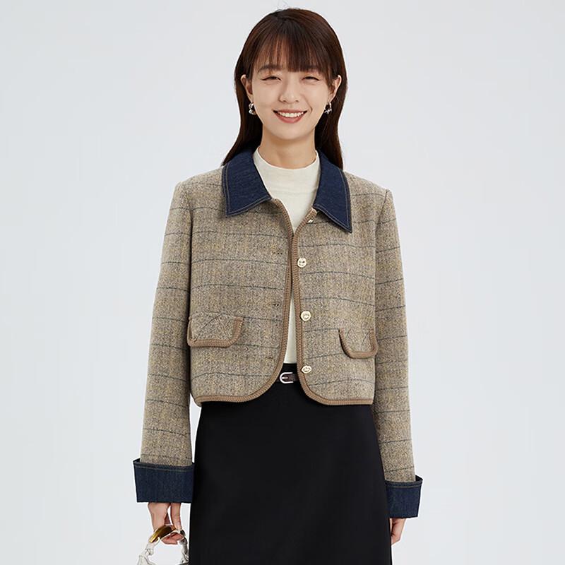 

Tato Women s Retro British Style Plaid Jacket XL