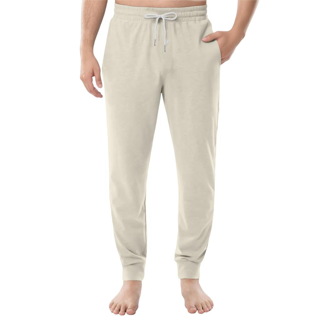 Men's Drawstring Pocket Cuffed Casual Pants Home Sleep Pants